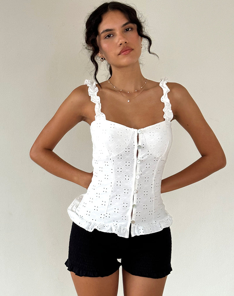 Broderie White Corset Top | Neroli – motelrocks-com-eur