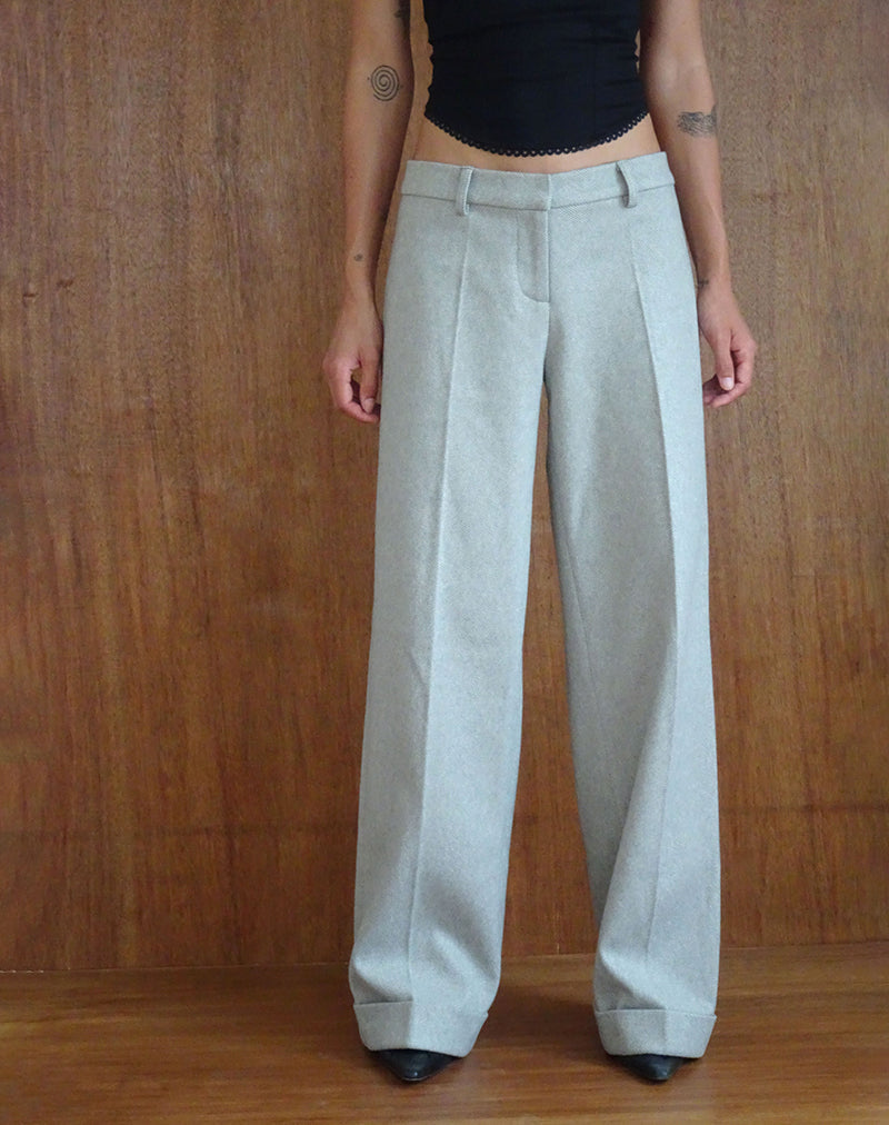 Image of Abdel Faux Wool Tailored Trouser in Grey