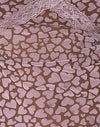 Brown Flock Mesh with Pink Heart Print