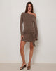 Image of Aleida Belted Mini Dress in Cupro Mink
