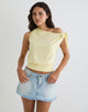Image of Aleyah Tie Shoulder Tee in Lemon