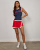 Image of Monlo Top in Airtex Navy with Red Stripe