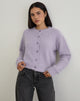 Image of Audrina Cardigan in Fluffy Knit Dusty Lilac