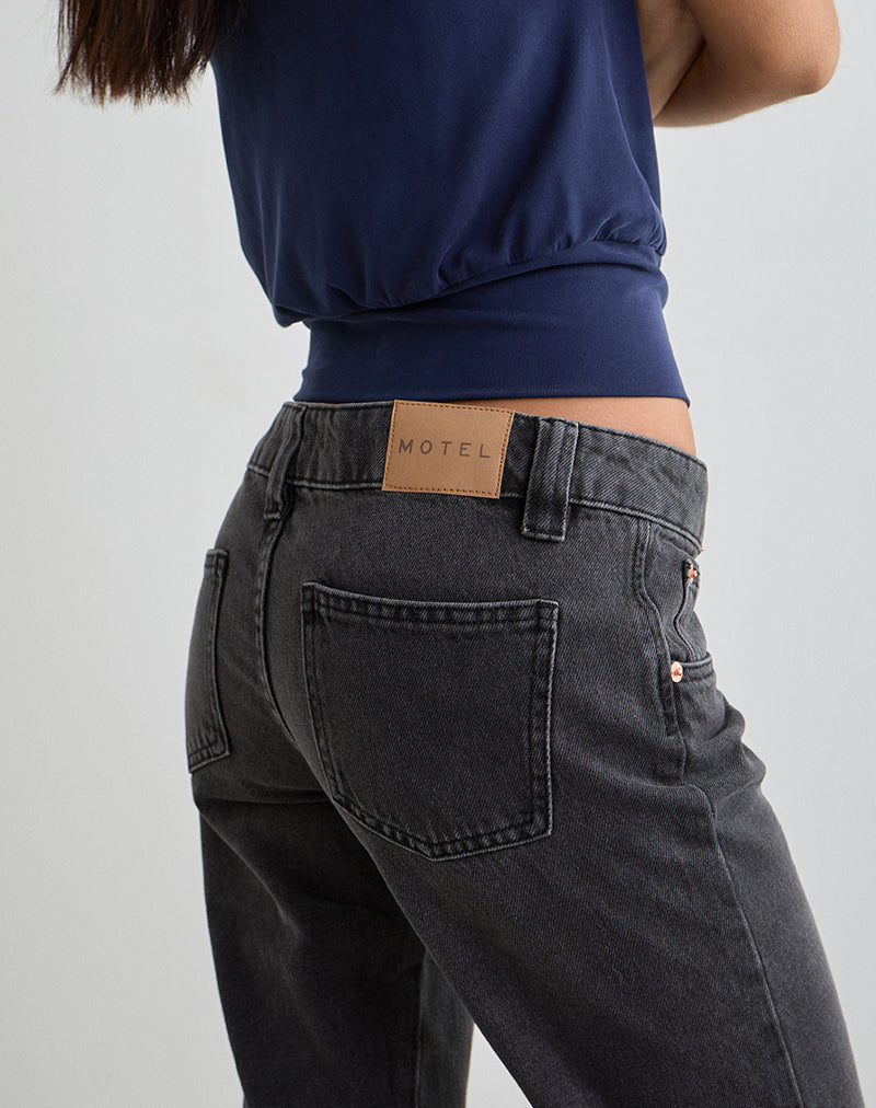 Image of Bell Bottom Low Rise Flare Jeans in Vintage Black