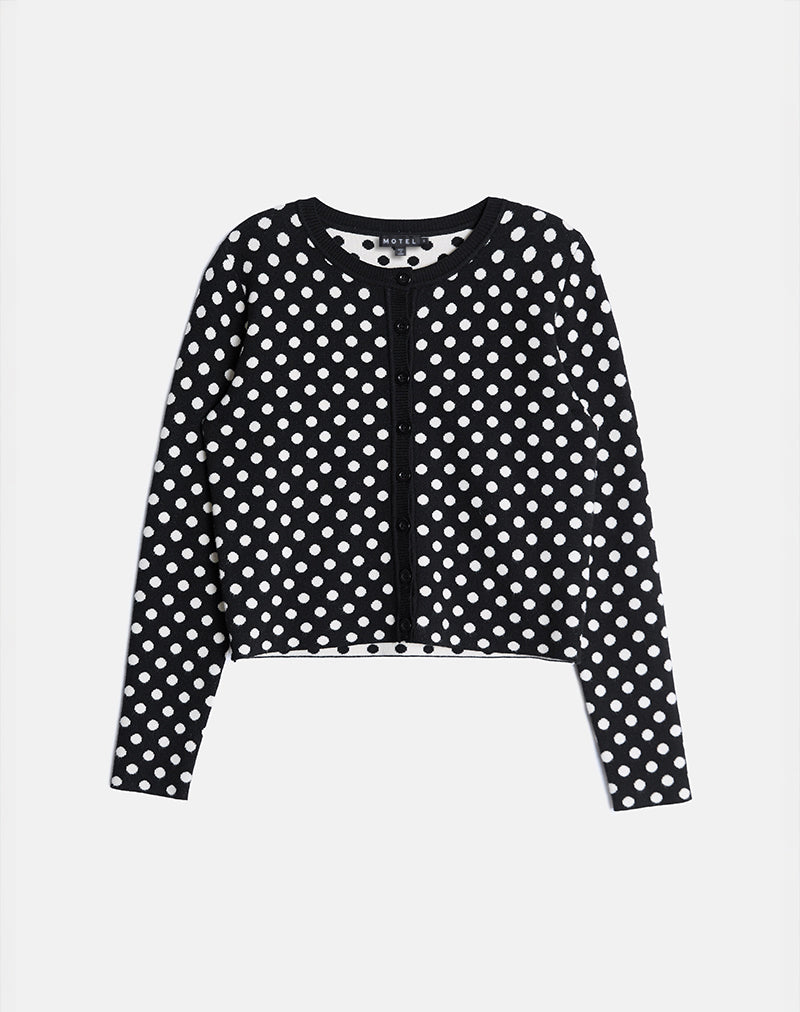 Image of Bhavina Cardigan in Mono Polka
