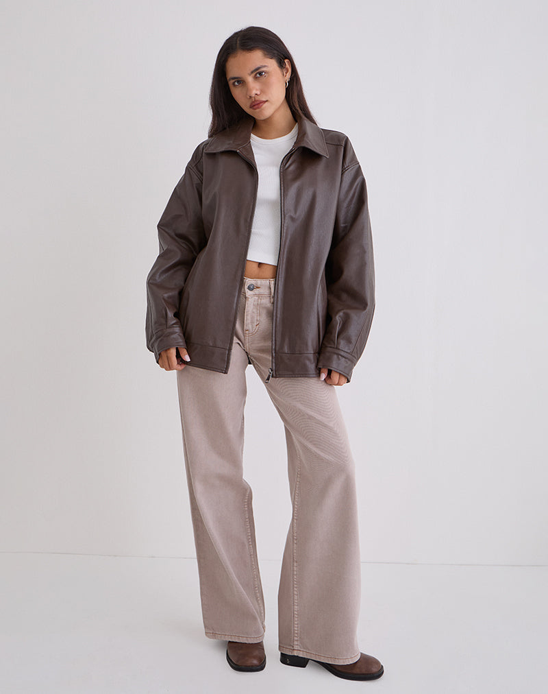 PU Bitter Chocolate Jacket | Cavita – motelrocks-com-eur
