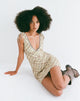 Image of Carmila Gathered Mini Dress in Check Yellow