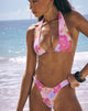 Image of Farida Bikini Bottom in Pink Holiday Floral