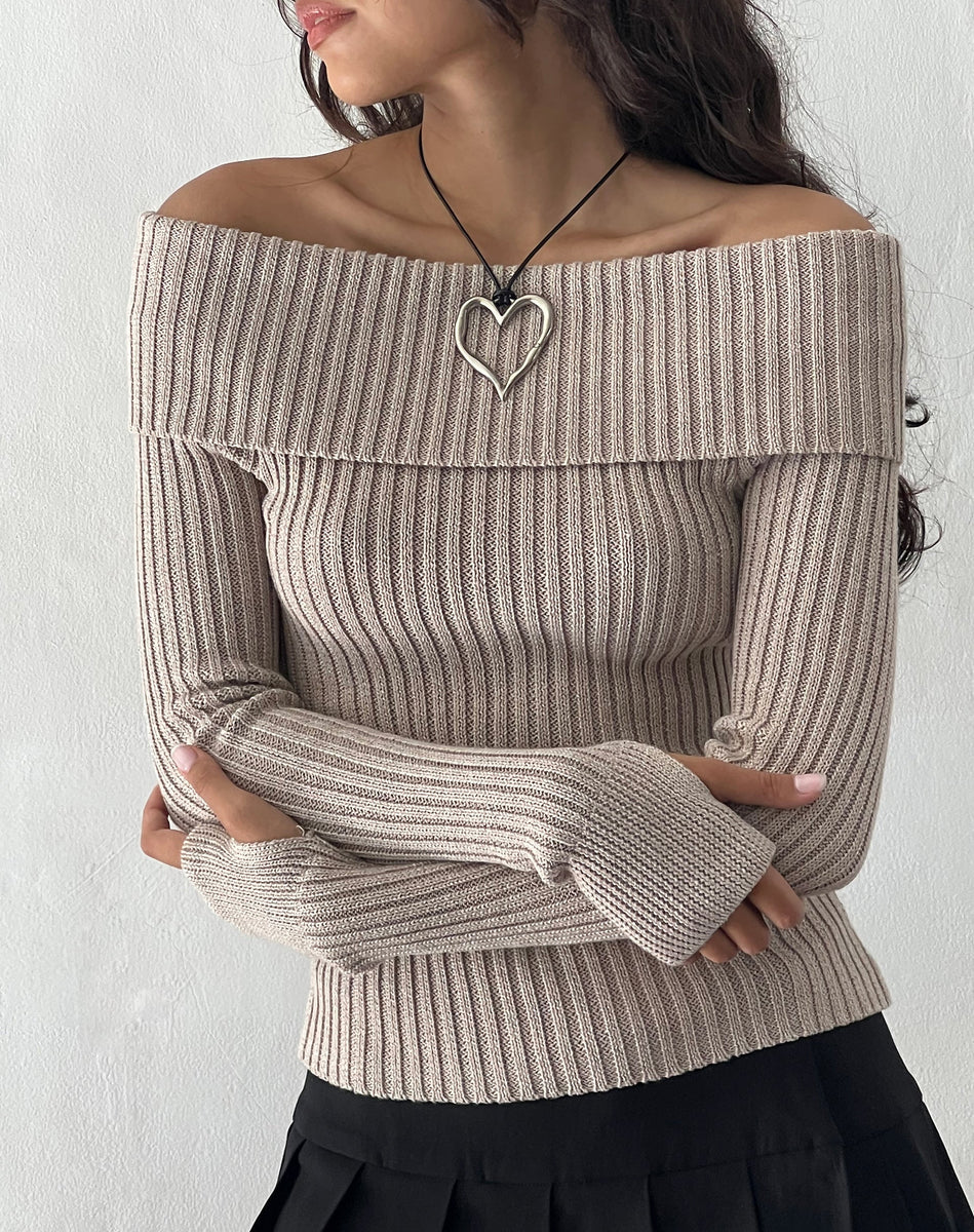 Cold shoulder knit top sale