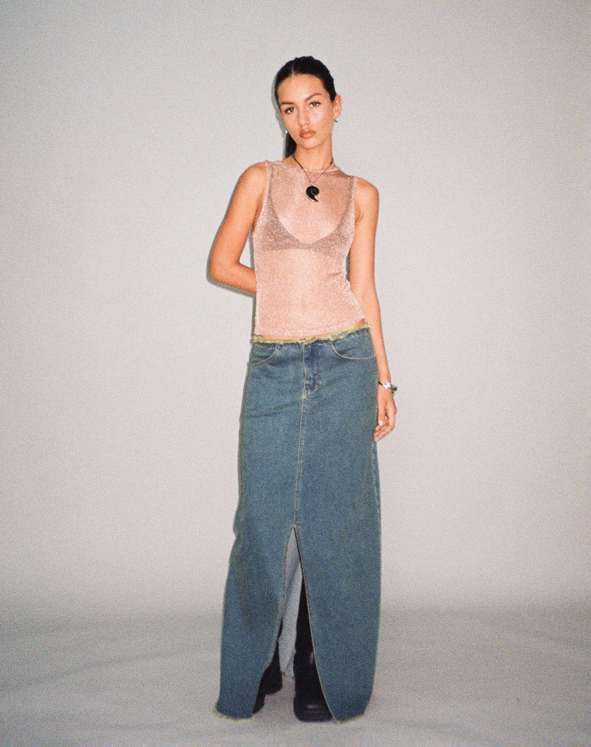 Image of Cosima Tank Top in Rose Gold Chain