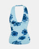 Image of Cosimo Halterneck Top in Bold Floral Blue