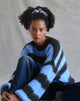 Image of Daren Knitted Oversized Jumper in Brown and Blue Stripe