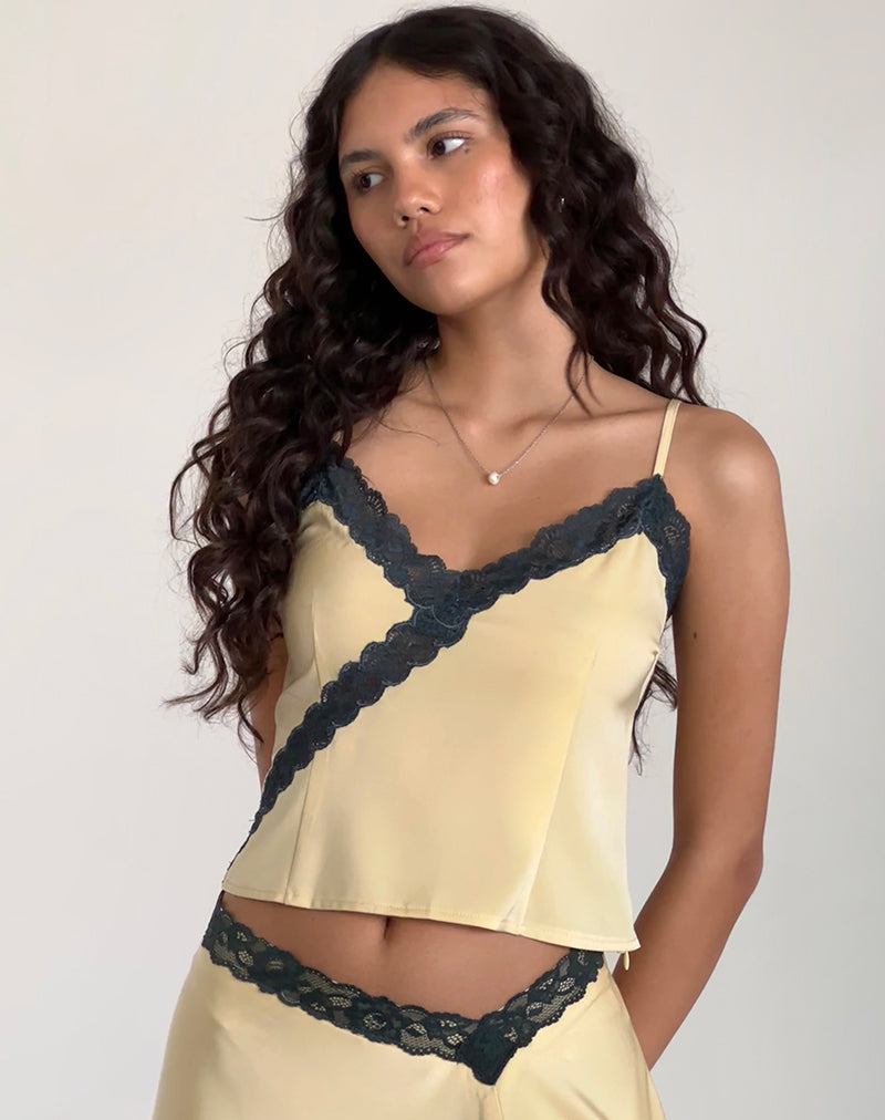 grey satin cami top
