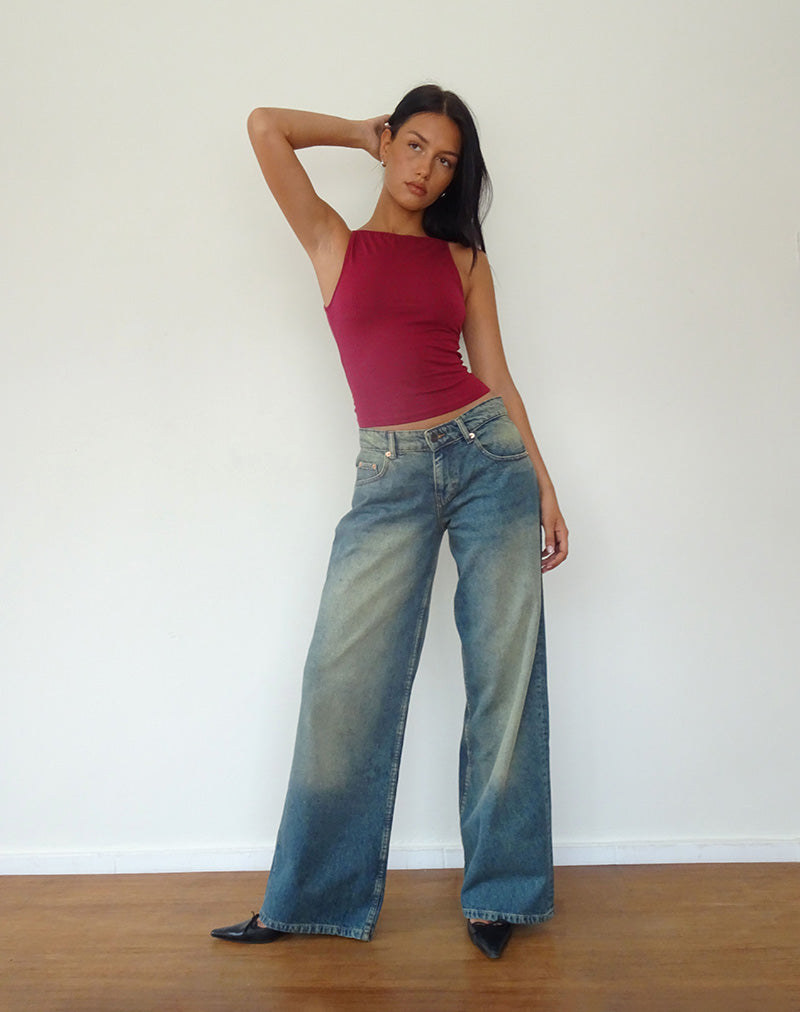 Image of Dudley Vest in Burgundy