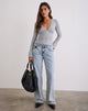Image of Emesy Long Sleeve Top in Grey Marl