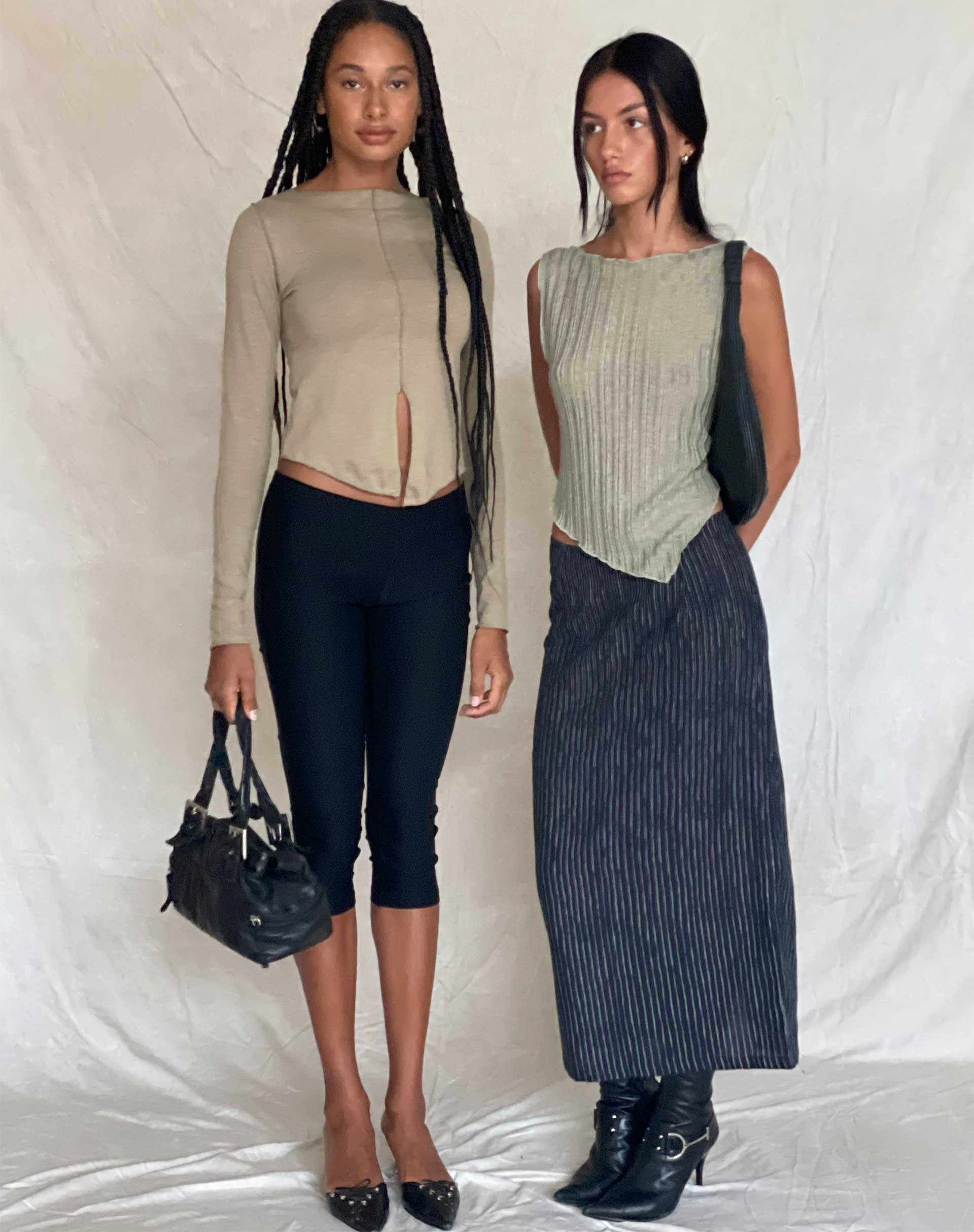 image of Etta Knitted Vest Top in Sage