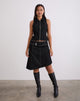 Image of Hayashi Asymmetrical Midi Skirt in Denim Black Wash