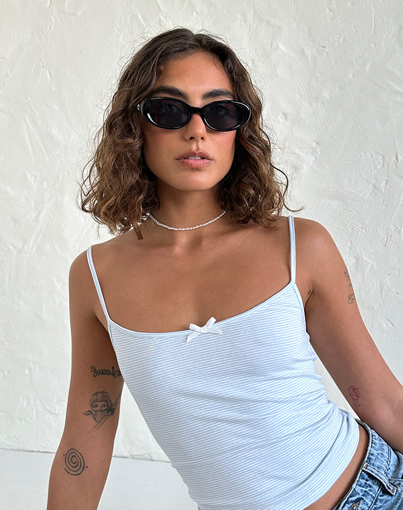 Image of Imbri Oval Sunglasses in Black with Star