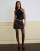 Image of Iniya Mini Skirt in Jacquard Dark Purple Floral