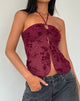 Image of Janar Top in Botanical Flower Maroon