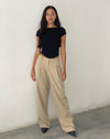 Image of Sakaria Wide Leg Trouser in Tailoring Stone