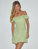 Image of Kenja Bardot Mini Dress in Retro Paisley Lime