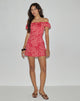 Image of Kenja Bardot Mini Dress in Retro Paisley Pink