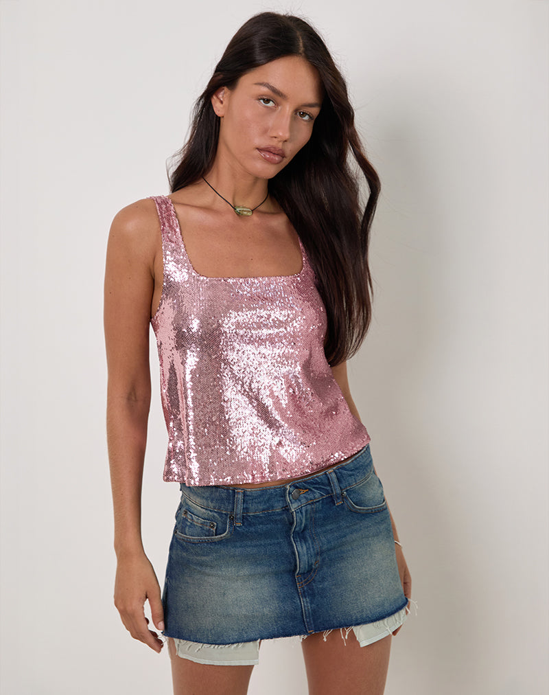 rose gold haut de soiree paillette