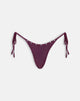 Image of Lentra Bikini Bottom in Burgundy with Studs
