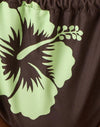 Brown and Green Mono Hibiscus with Beads
