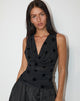 Image of Losa Cowl Neck Top in Big Polka Flock Black