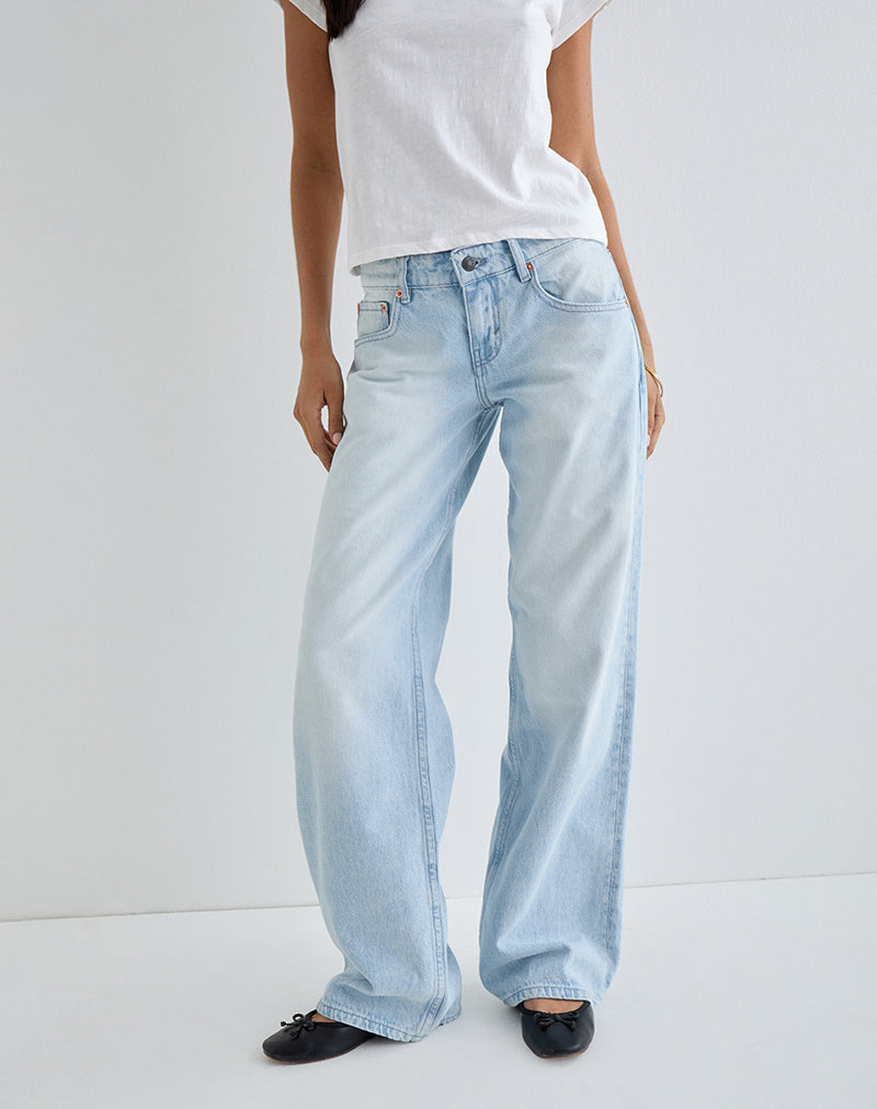 Image of Low Rise Parallel Jeans in Icy Blue