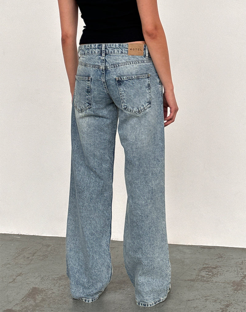 Vintage Blue Wash Low Rise Straight Leg Jeans | Parallel