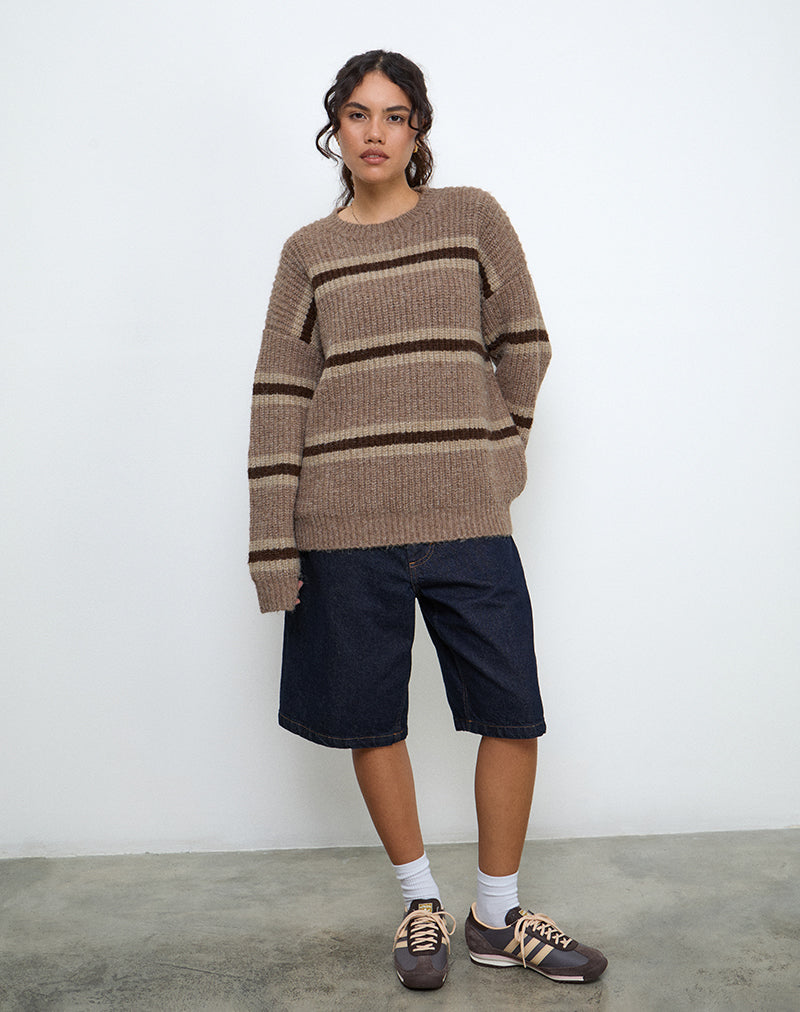 Brown Striped Jumper | Lunet – motelrocks-com-eur