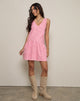 Image of Magare Mini Dress in Mini Gingham Peach