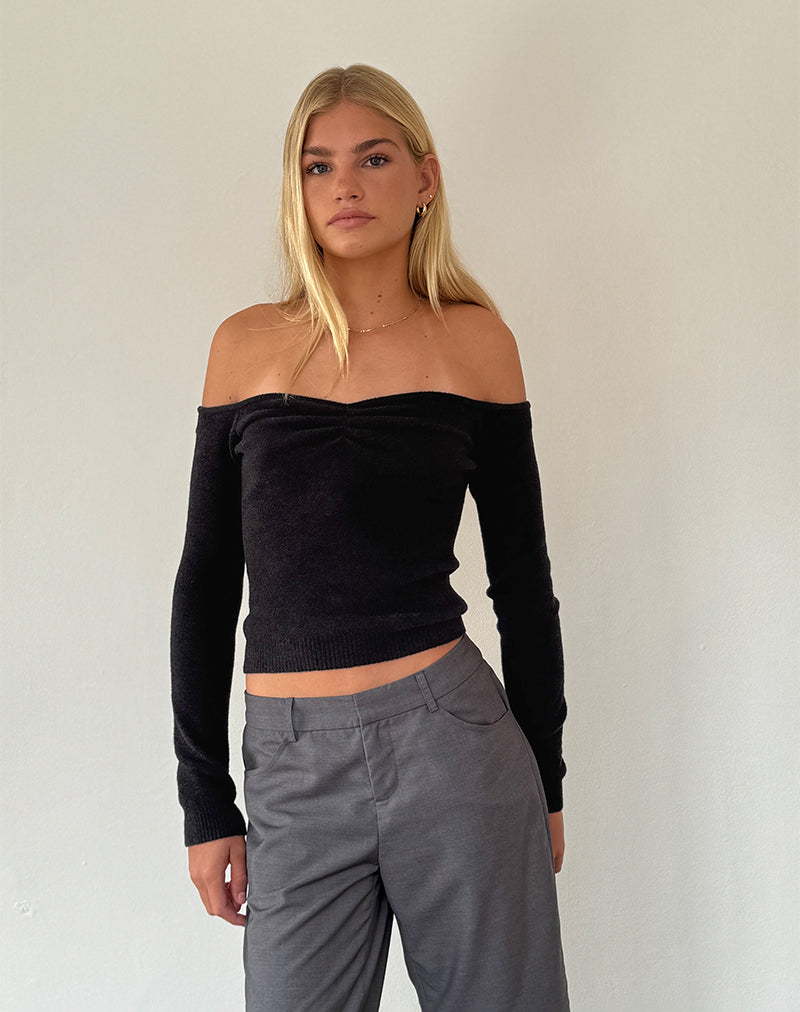 Black bardot jumper best sale