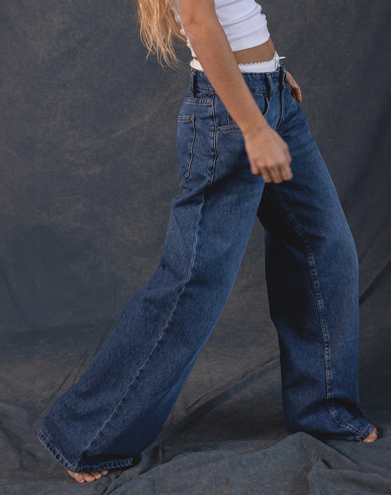 Mid rise wide leg jeans best sale