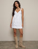 Image of Melda Tea Mini Dress in Poplin White