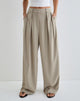 Image of Nala Wide Pleat Trouser in Taupe Tailoring