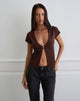 Image of Nalo Short Sleeve Cardi in Dark Brown