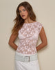 Image of Nova Unlined Top in Pink Plisse Lace