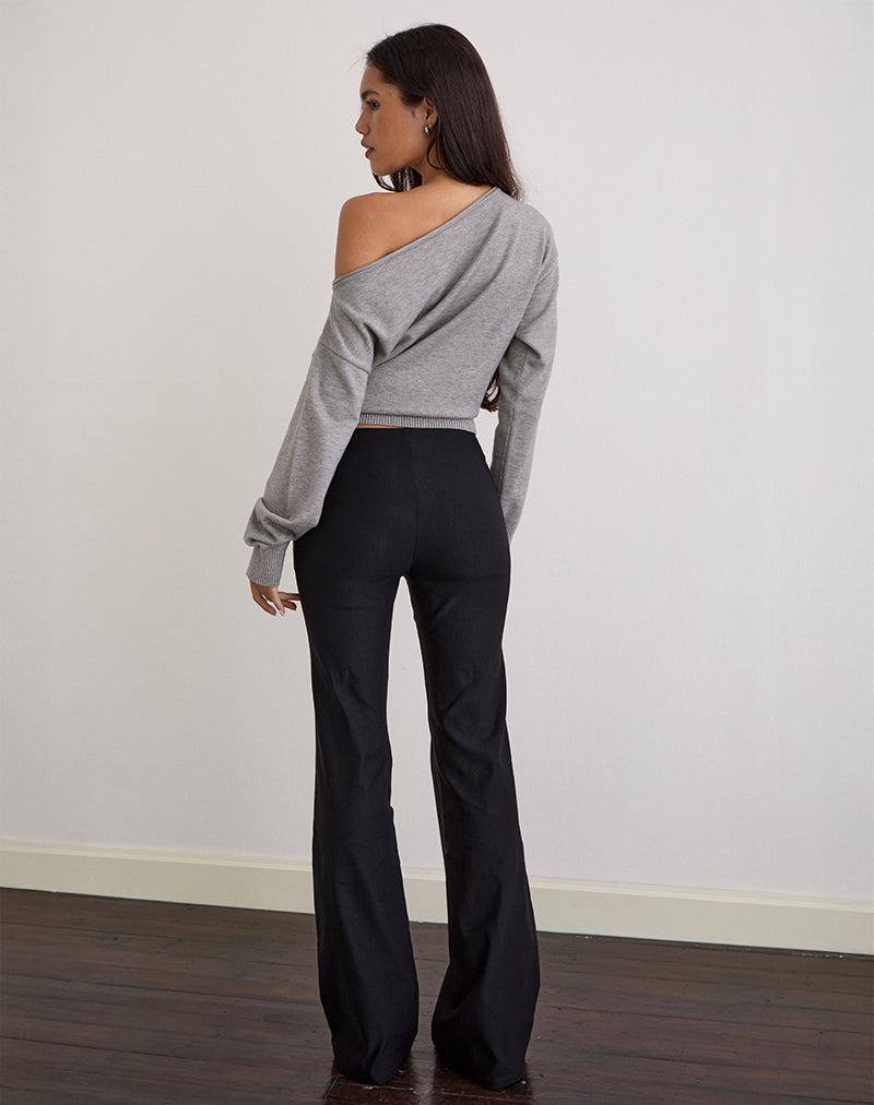 Image of Olira Flare Trouser with Eyelets in Tailored Black