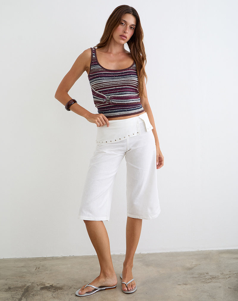 Ivory Capri Trouser with Studs | Oren – motelrocks-com-eur