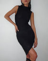 Image of Ottilie Textured Asymmetric Mini Dress in Black
