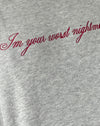 Grey Marl with Worst Nightmare Graphic