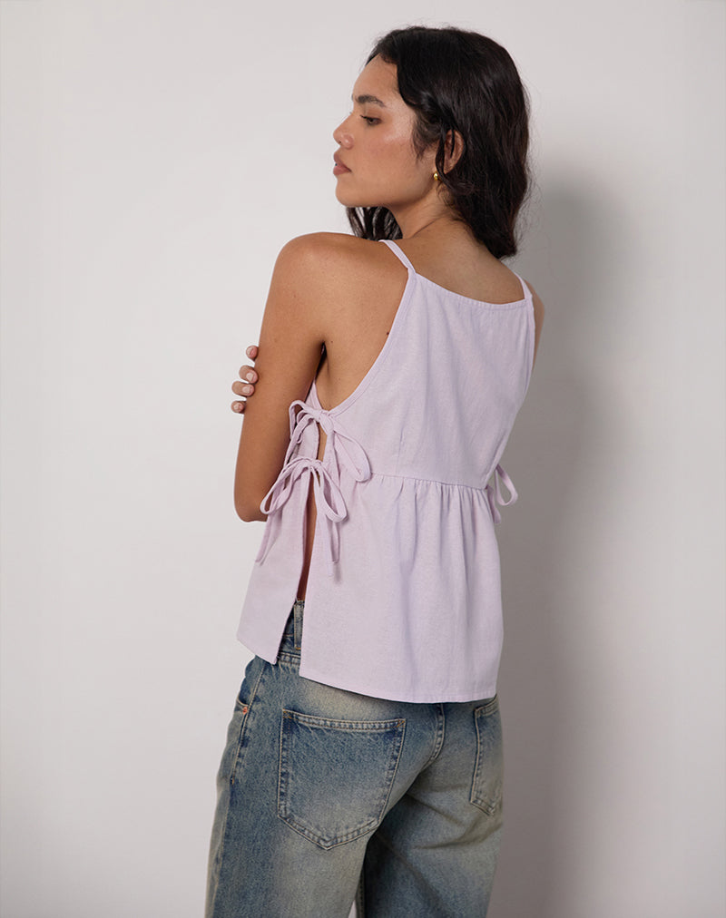 Image of Palsi Tie Side Top in Light Lilac