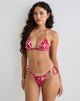 Image of Lentra Bikini Bottom in Zebra Red with Beads