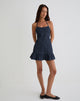 Image of Pamina Halter Mini Dress in Denim Indigo