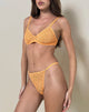 Image of Uras Thong in Tonal Flower Lace Orange with Trim