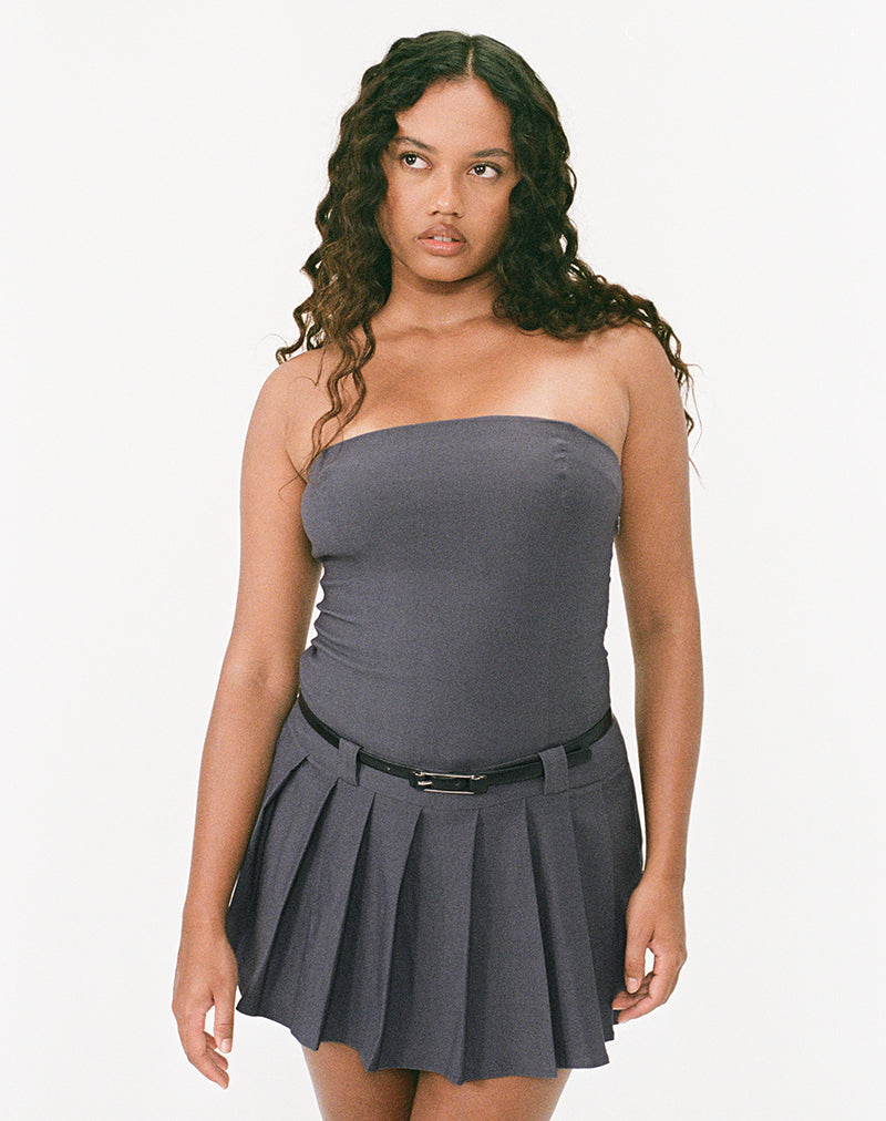 Dark Grey Bandeau Mini Dress | Payoda – motelrocks-com-eur